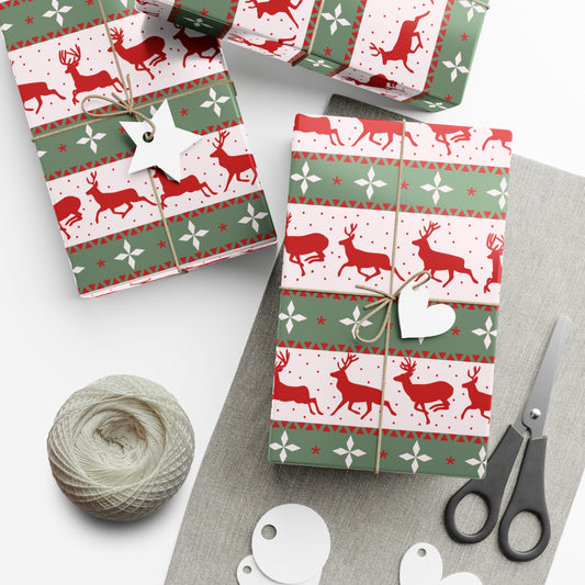 Festive Holiday Gift Wrap Paper | Reindeer