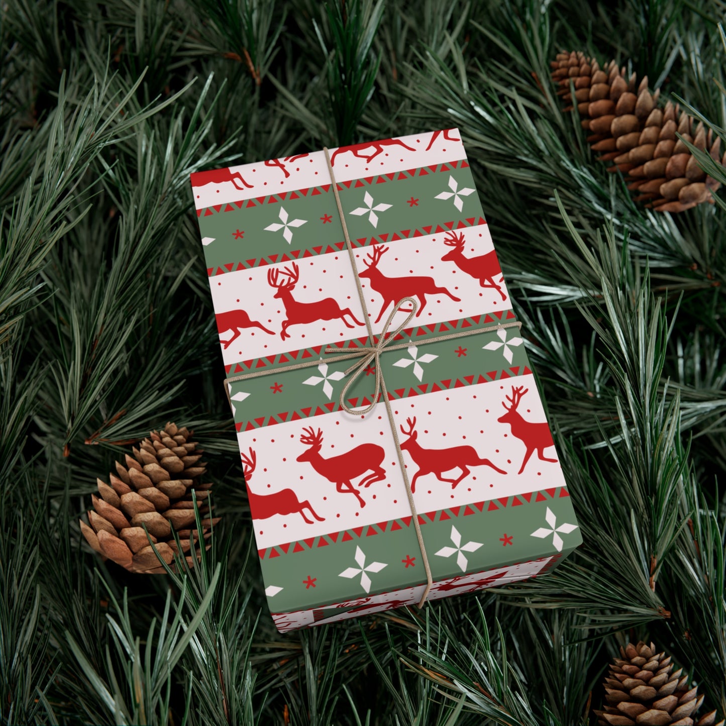 Festive Holiday Gift Wrap Paper | Reindeer