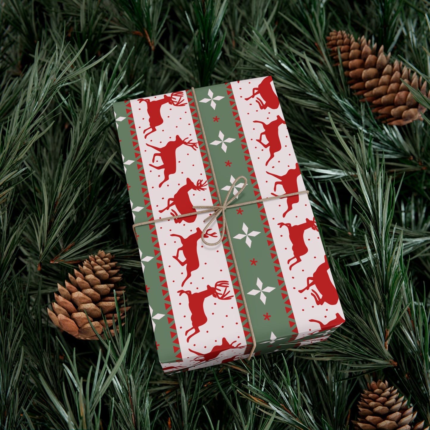 Festive Holiday Gift Wrap Paper | Reindeer