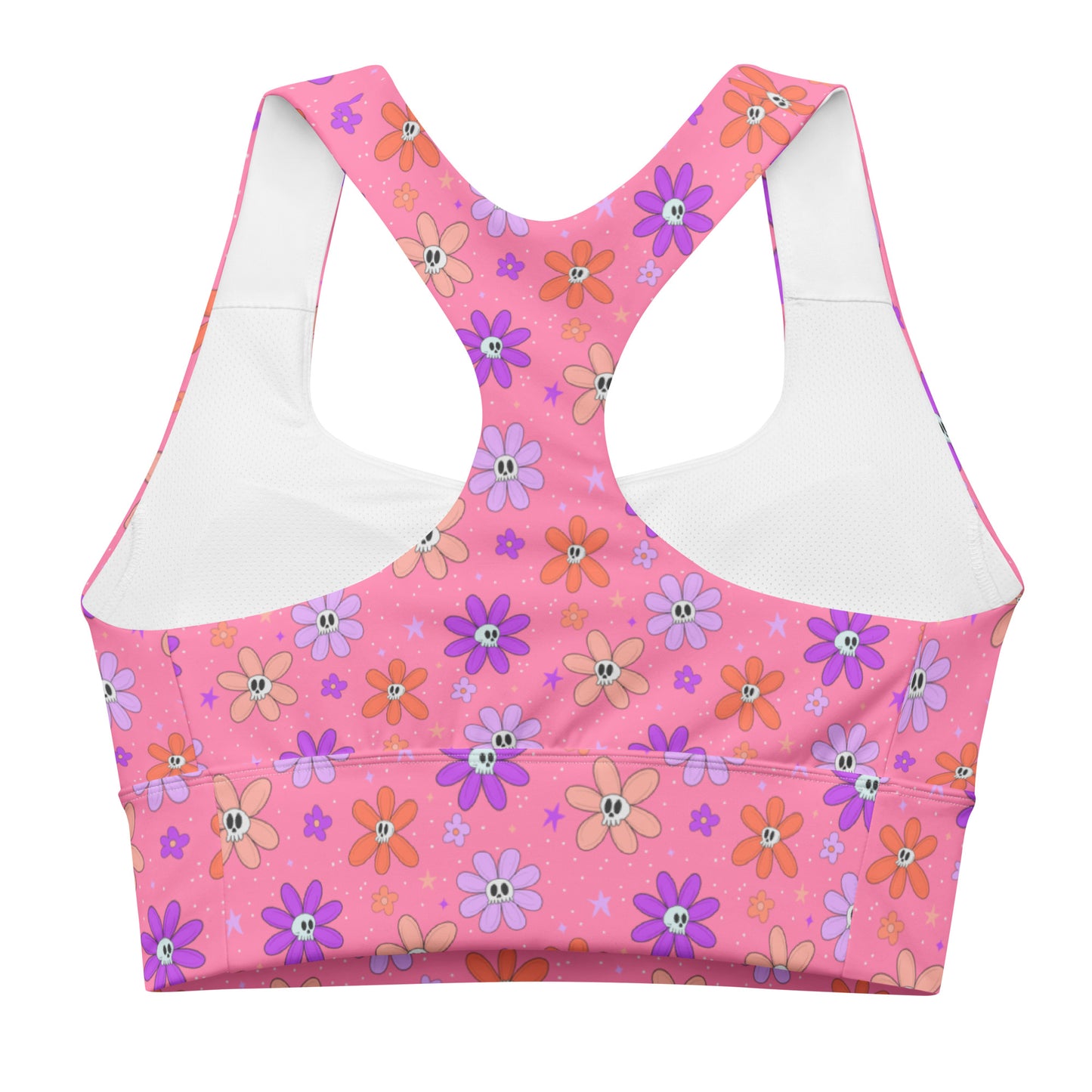 Daisy Skulls Longline Sports Bra